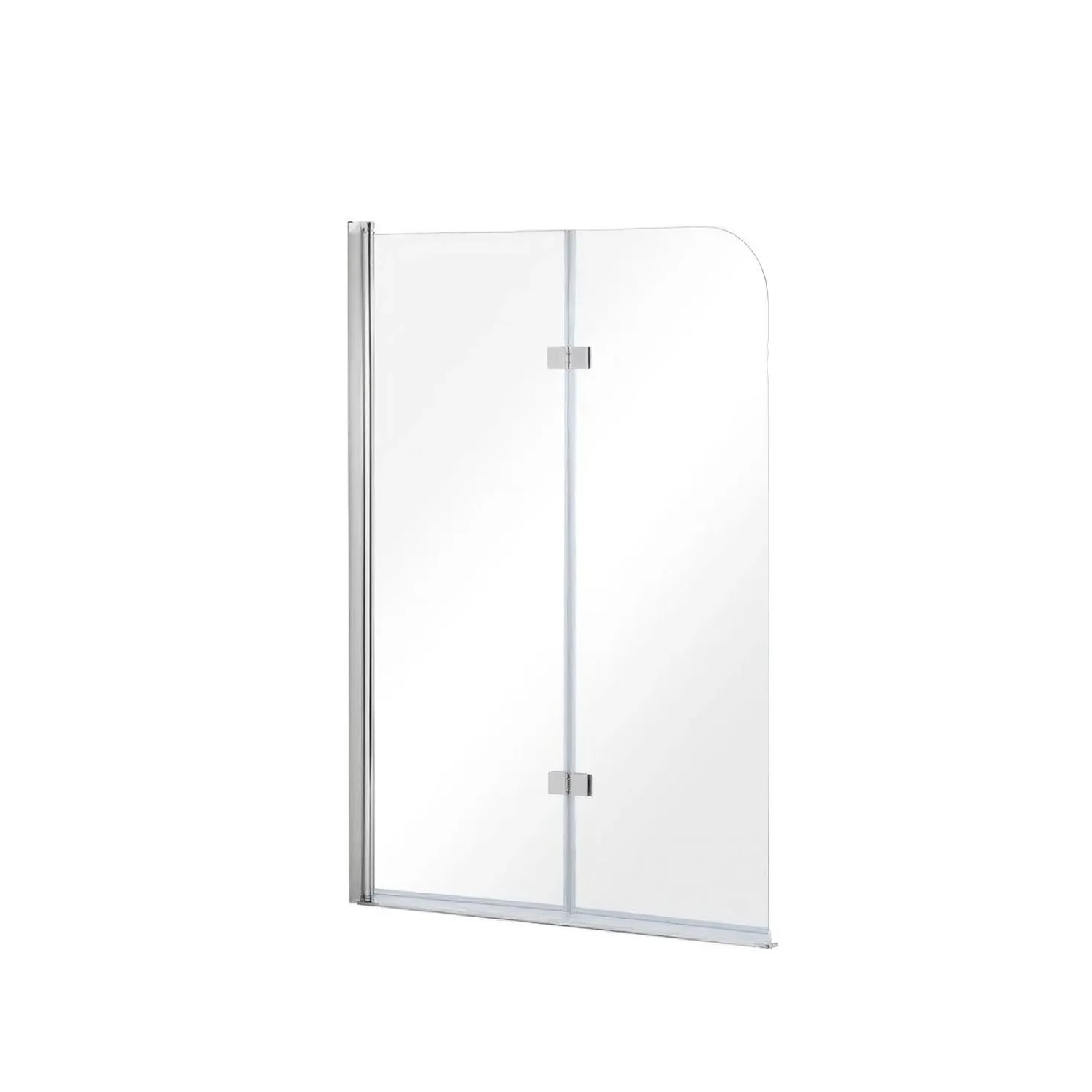 KOLMAN Badewannenaufsatz 2-teilig 100x140 cm ESG 5 mm Klarglas Silber