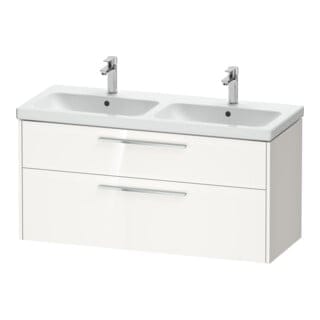 Duravit Waschtischunterschrank D-Code 118,4x55,5x46cm, 2 L, S, w hgl, Gr. chr