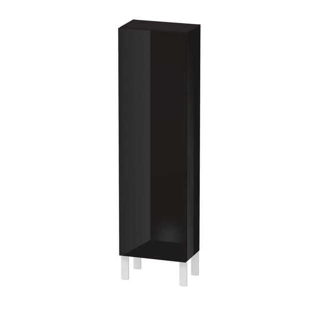 Duravit Halbhochschrank L-Cube 40x24,3x132cm, Tür re, schwarz Hochglanz