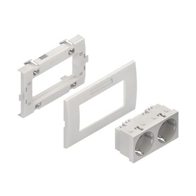 HKL Zweifachsteckdoseneinheit weiss KES-2.3.3
