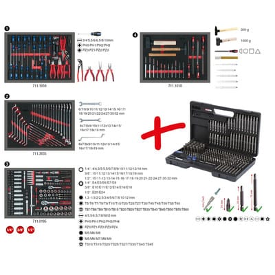 KS Tools Universal-Systemeinlagen-Satz für 4 Schubladen mit 515 Premium-Werkzeugen