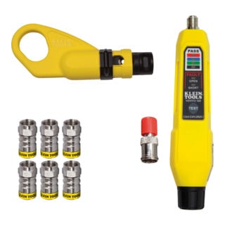 Klein Tools Koax Installations und Testset Push On RG6 RG6Q mit Kabeltester