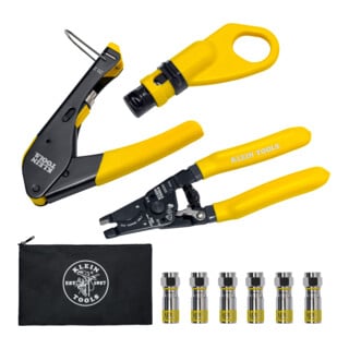 Klein Tools Koax Installationsset RG59 RG6 RG6Q mit Kompressionszange
