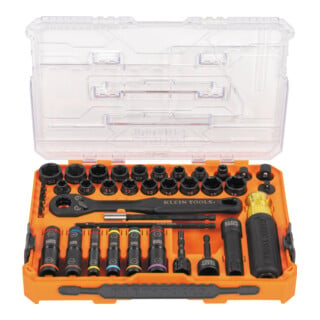 Klein Tools Impact Pass-Through & Flip-Steckschlüssel-Set KNECT™ 39-tlg