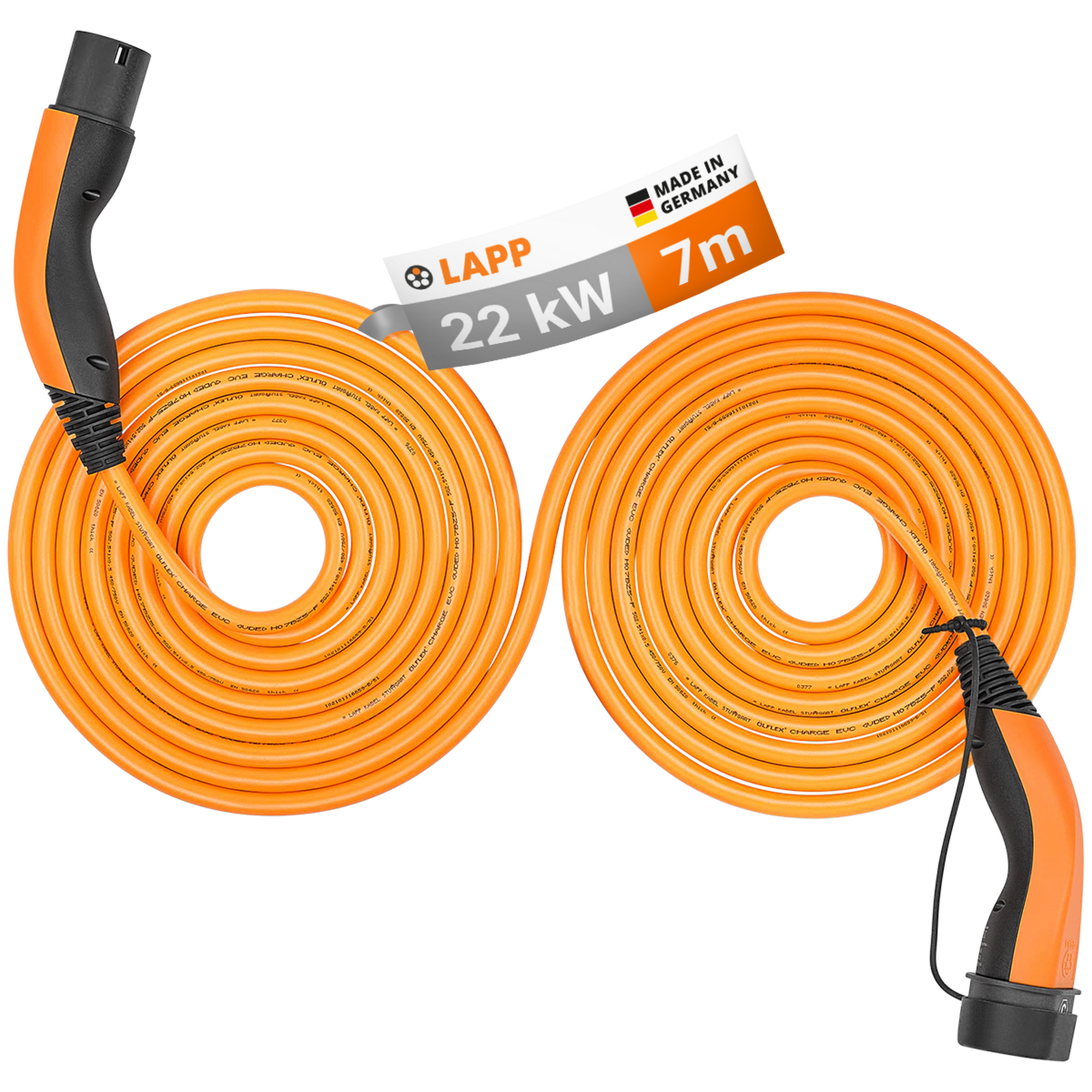 LAPP Komfort-Ladekabel 'Helix' Typ 2 für Elektro- und Hybridfahrzeuge bis zu 22 kW 7 m