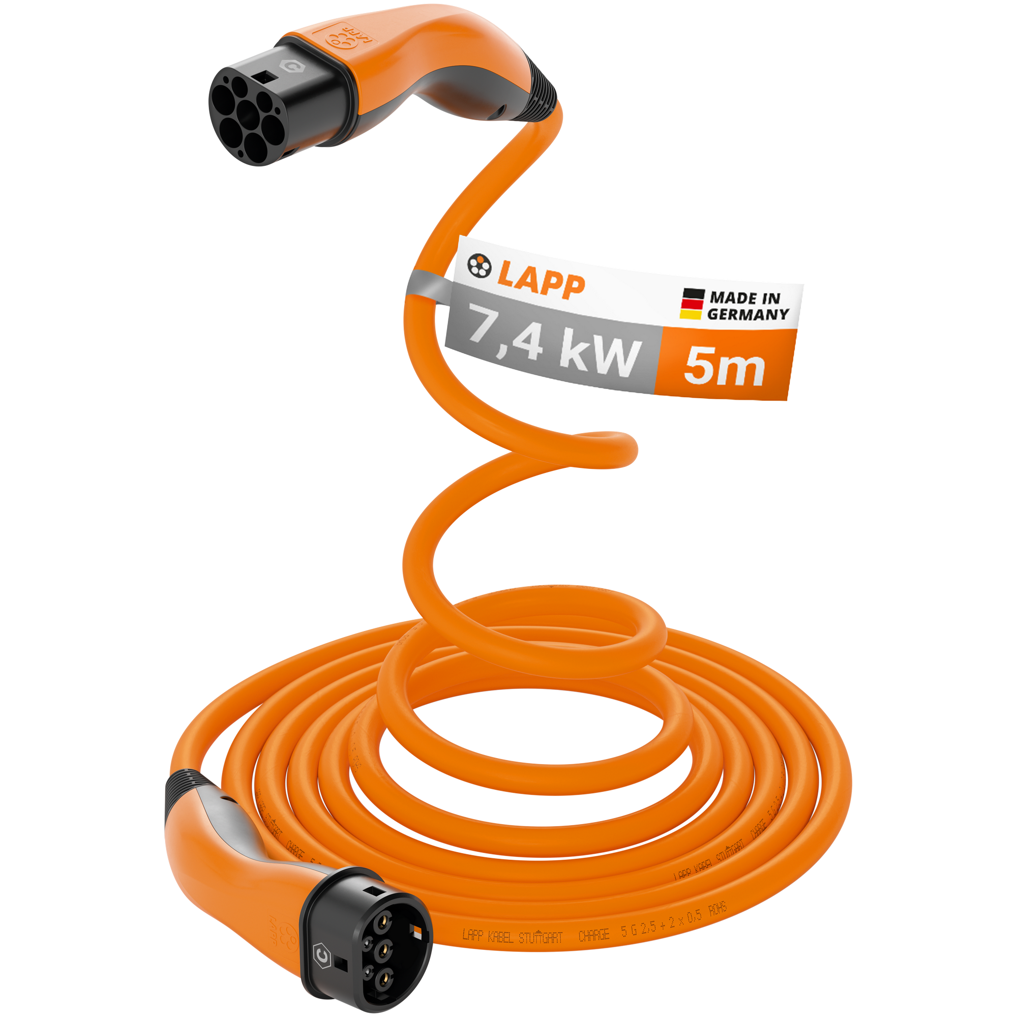 LAPP Komfort-Ladekabel 'Helix' Typ 2 für Elektro- und Hybridfahrzeuge bis zu 7,4 kW 5 m