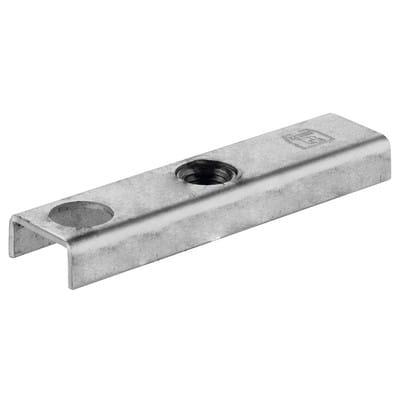 HELM Schiebetor-Flansch mit mittig platziertem Gewinde, 393 S Stahl blank