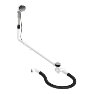 Duravit Ab-/Überlaufgarnitur Quadroval Zug 110, d 5,2cm, m Wanneneinlauf, chr