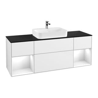 V&B Waschtischunterschrank Finion 160x60, Pl b m, Rg g w Lac, glo wh. Lac