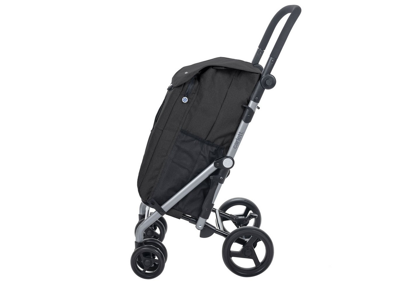 CARLETTEinkaufstrolley Einkaufswagen Klappbar Grocery Trolley Shopping Cart 53 l, Kühltasche 10L, eine Große Kapazität von 25 kg, Für Einkaufen-Schwarz
