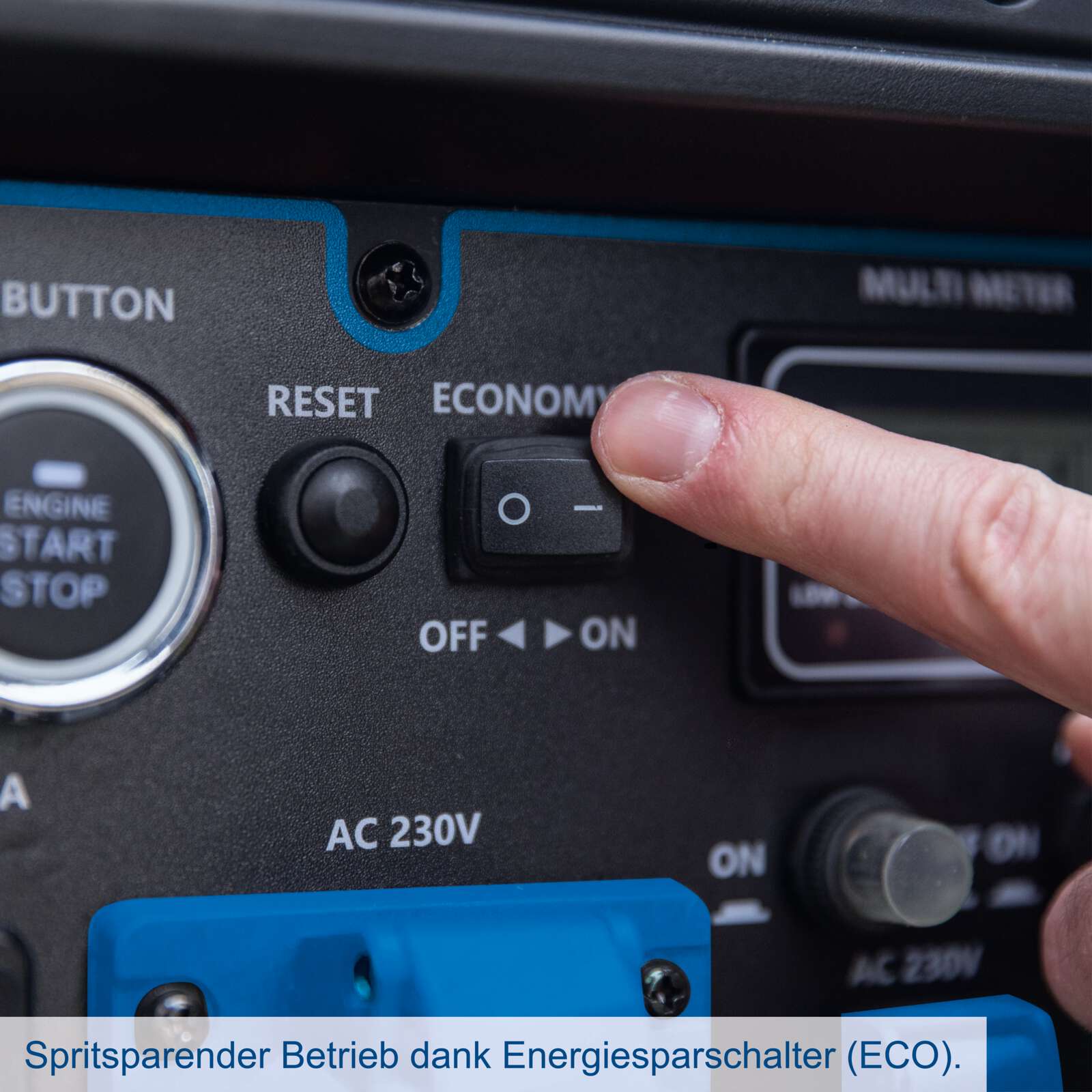 Inverter Benzin Stromerzeuger SG7000i Scheppach - 6200W | 9,2PS | 2x230V 16A | 1x 230V 32A | 12V DC & USB | Generator mit Griff & Fahrvorrichtung Bild 4