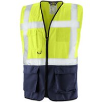 Warnschutz-Weste NEWCASTLE, warngelb/navy, Größe S Bild 2