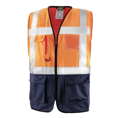 Warnschutz-Weste NEWCASTLE, warnorange/navy, Größe M
