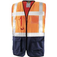 Warnschutz-Weste NEWCASTLE, warnorange/navy, Größe M Bild 2
