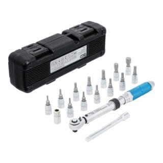 BGS Drehmomentschlüssel-Satz, Abtrieb Außenvierkant 6,3 mm (1/4"), 3 - 24 Nm, 16-tlg.