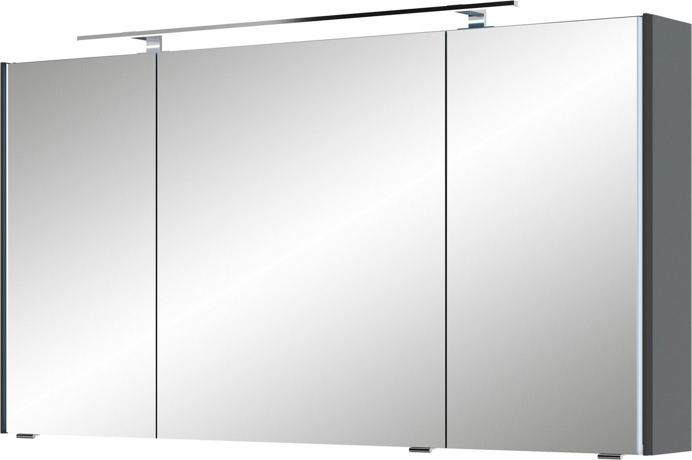 Saphir Badmöbel-Set Serie 7045 2-teilig Mineralmarmor-Waschtisch mit LED-Spiegelschrank, (Set, 2-St), Badezimmer-Set 133,2 cm breit, inkl. Türdämpfer, 5 Türen, 2 Schubladen