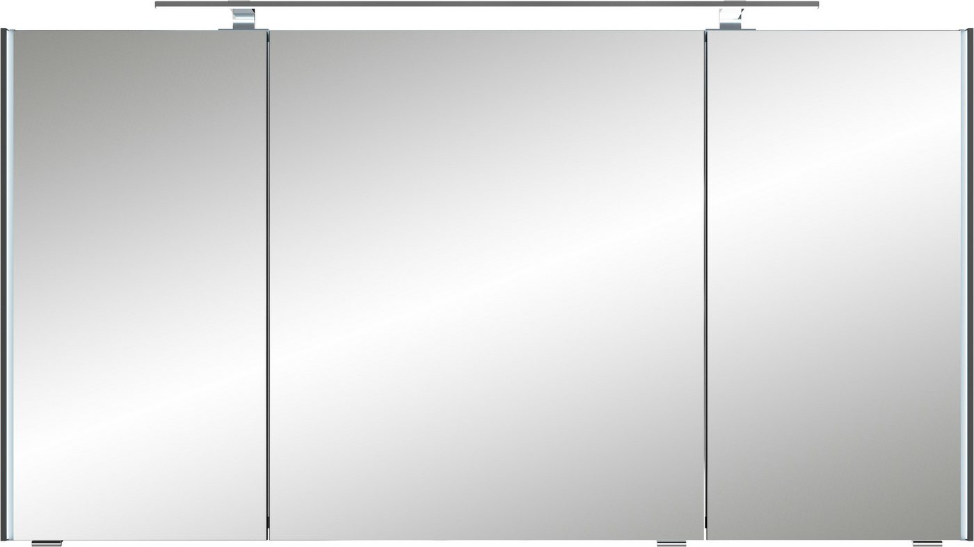 Saphir Badmöbel-Set Serie 7045 2-teilig Mineralmarmor-Waschtisch mit LED-Spiegelschrank, (Set, 2-St), Badezimmer-Set 133,2 cm breit, inkl. Türdämpfer, 5 Türen, 2 Schubladen Bild 5
