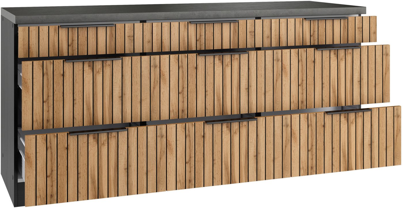 KOCHSTATION Unterschrank KS-Lagos Breite 180 cm, 3 Schubkästen, 6 Auszüge Bild 5