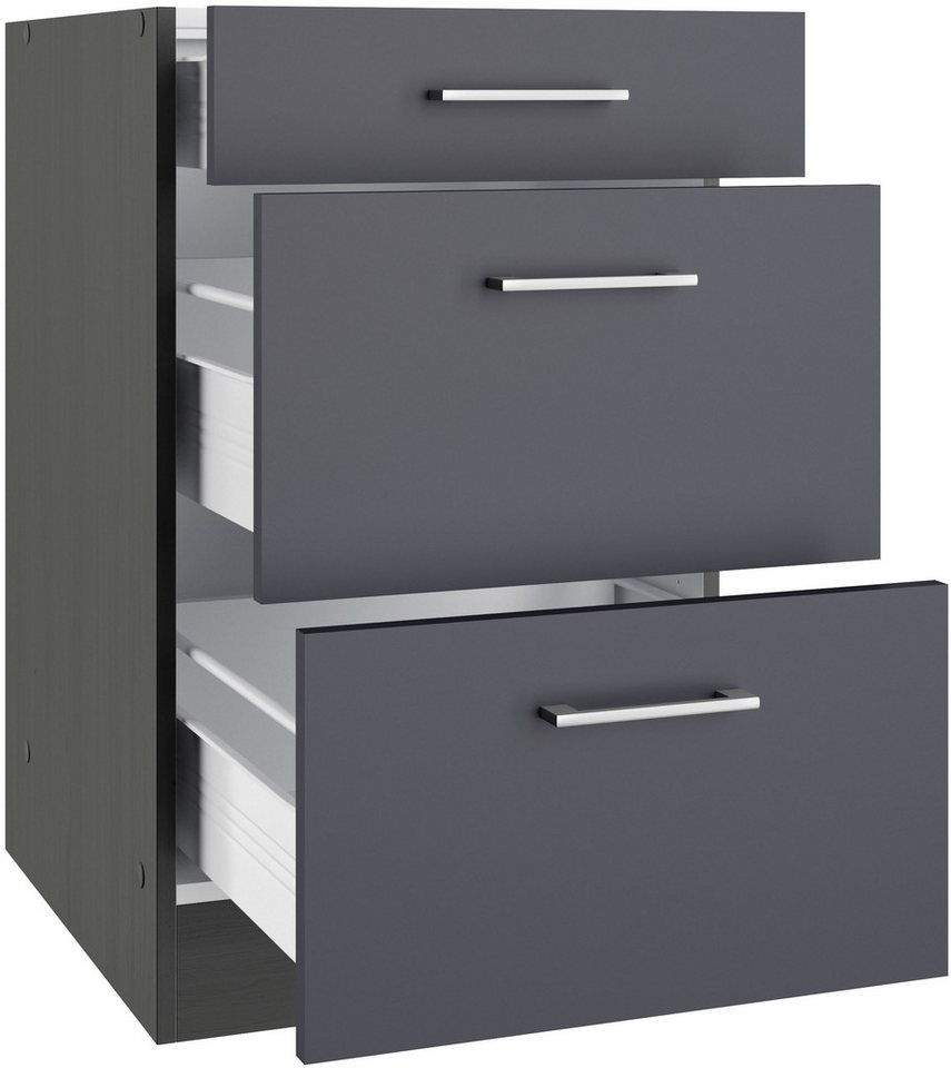 KOCHSTATION Unterschrank KS-Milan Auszugschrank 50 cm, matte oder hochglänzende Fronten Bild 2