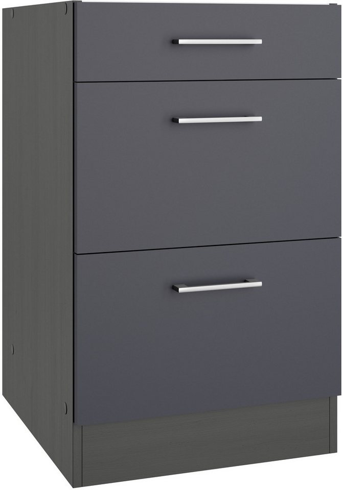 KOCHSTATION Unterschrank KS-Milan Auszugschrank 50 cm, matte oder hochglänzende Fronten Bild 4
