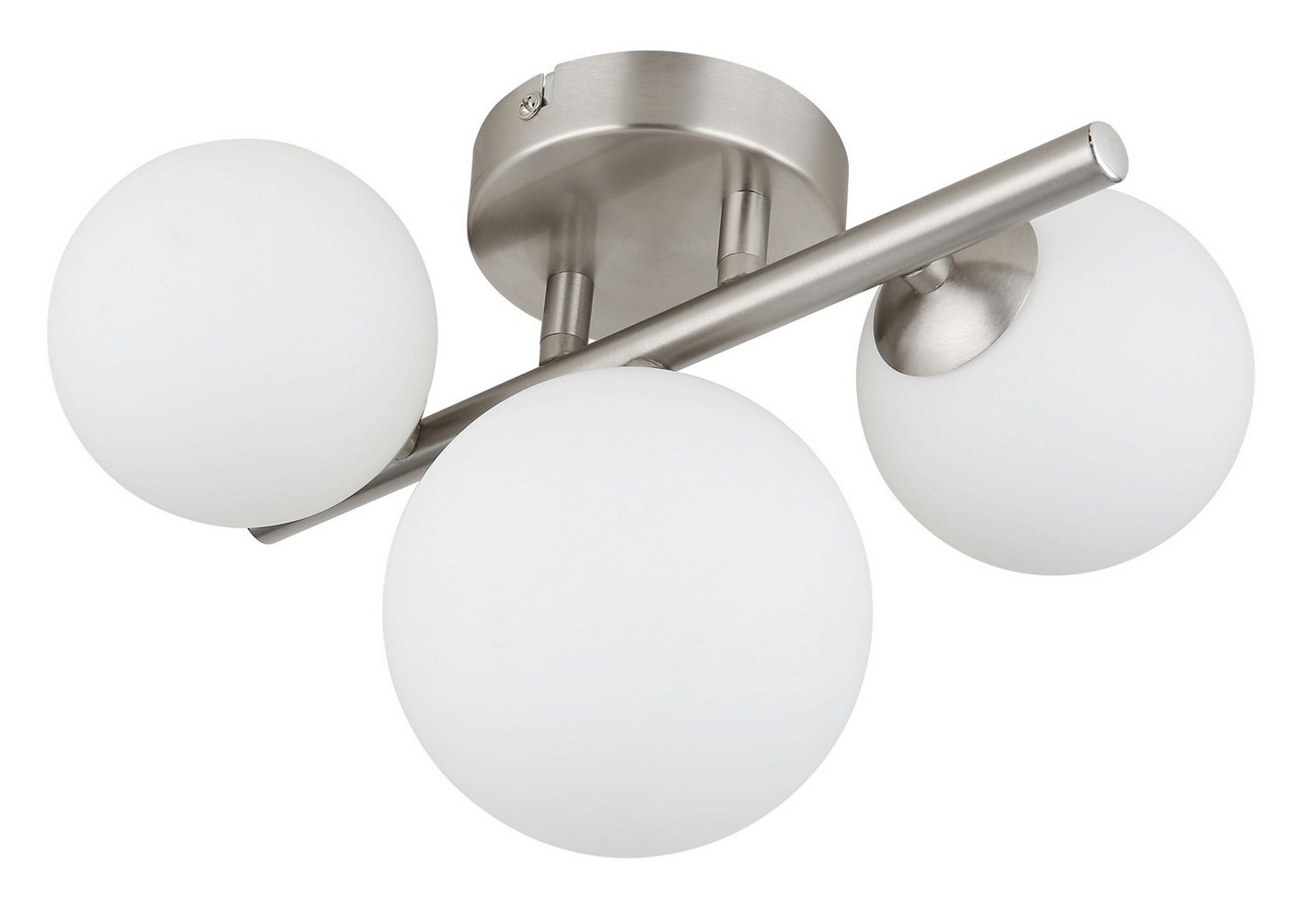 GLOBO LIGHTING Deckenleuchte RIHA, Leuchtmittel wechselbar, Warmweiß, Deckenleuchte Nickel, Glas opal, 3x G9 LED Bild 4