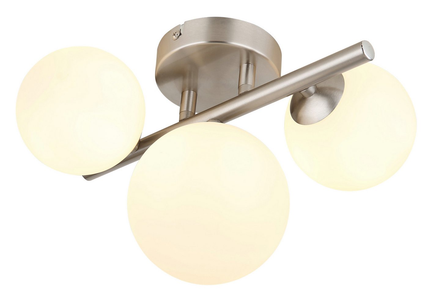 GLOBO LIGHTING Deckenleuchte RIHA, Leuchtmittel wechselbar, Warmweiß, Deckenleuchte Nickel, Glas opal, 3x G9 LED Bild 5