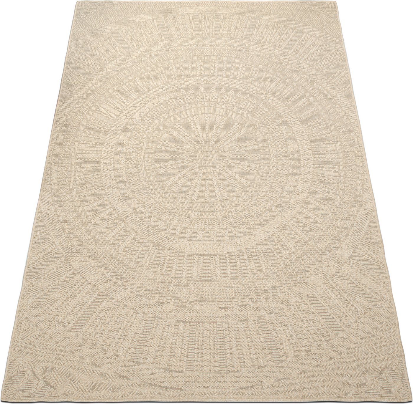 Bruno Banani Teppich Solan, ethno, boho-inspiriert, In- und Outdoor geeignet, rechteckig, Höhe: 5 mm, Mandala, Kreise, Küche, Wohnzimmer, Camping, Balkon Bild 4