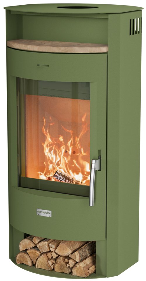 Hanseatic Kaminofen MAIA Stahl salbeigrün, Trendfarbe! Lieferung bis ins Wohnzimmer, 6,2 kW, Zeitbrand, NEU und Exklusiv Bild 4