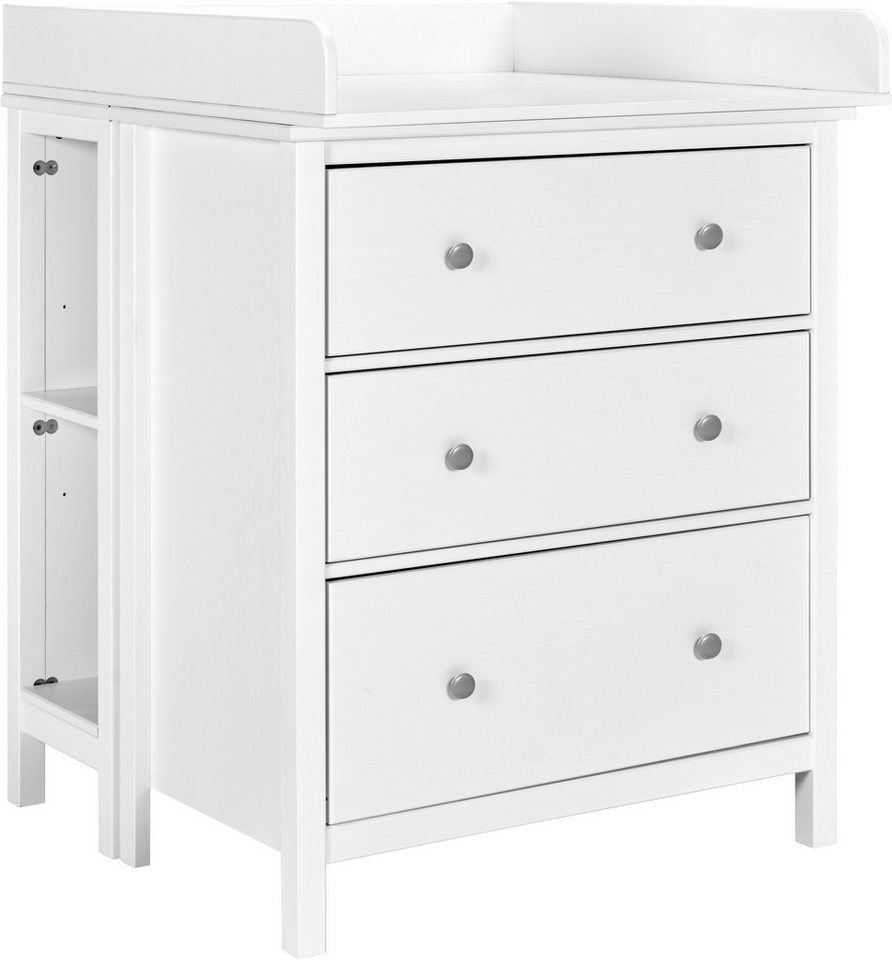 Inter Link Stauraumregal Pinora, Kiefer Massivholz, Weiss, 32 x 42,5 x 96 cm, 1-tlg., Platzsparend, ideal für Wickeltisch, 2 Fächer, moderner Skandi Look Bild 5