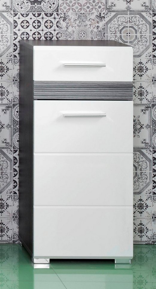 welltime Unterschrank Toulon Kommode mit 1 Tür & 1 Schublade - (B/T/H) 37/31/80 cm
