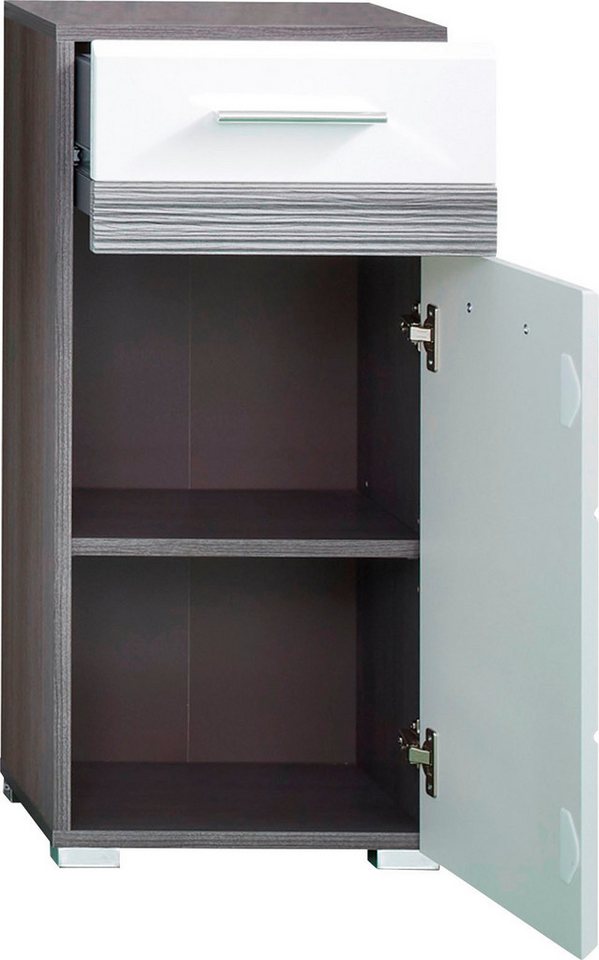 welltime Unterschrank Toulon Kommode mit 1 Tür & 1 Schublade - (B/T/H) 37/31/80 cm Bild 3