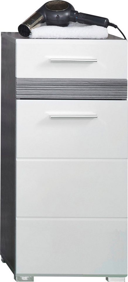 welltime Unterschrank Toulon Kommode mit 1 Tür & 1 Schublade - (B/T/H) 37/31/80 cm Bild 4