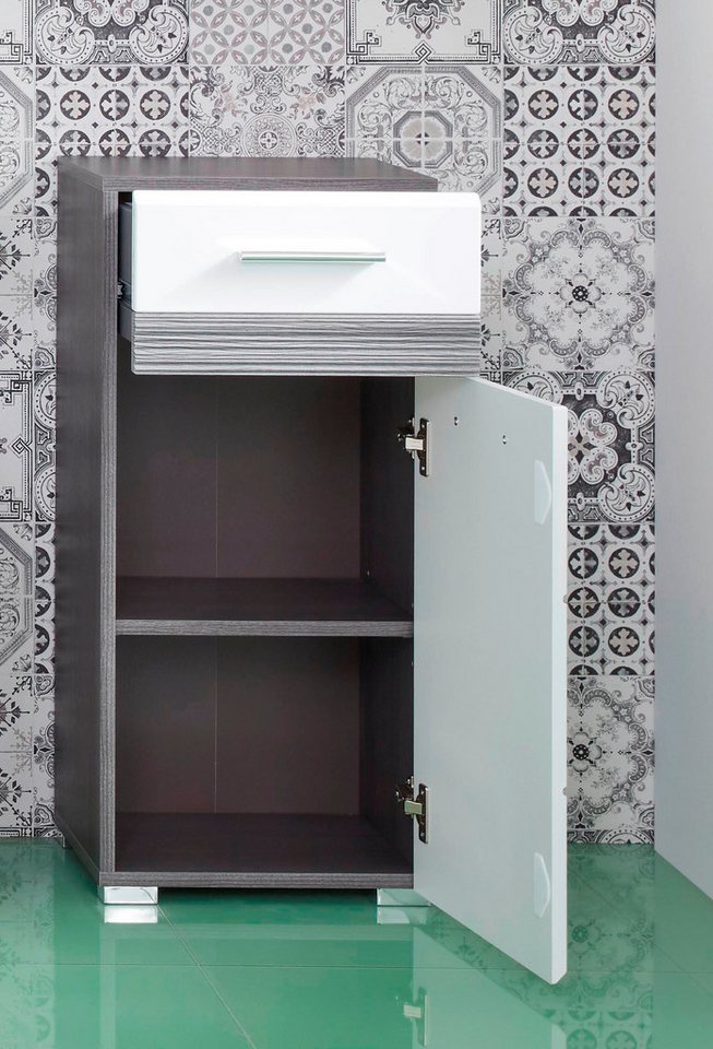 welltime Unterschrank Toulon Kommode mit 1 Tür & 1 Schublade - (B/T/H) 37/31/80 cm Bild 5