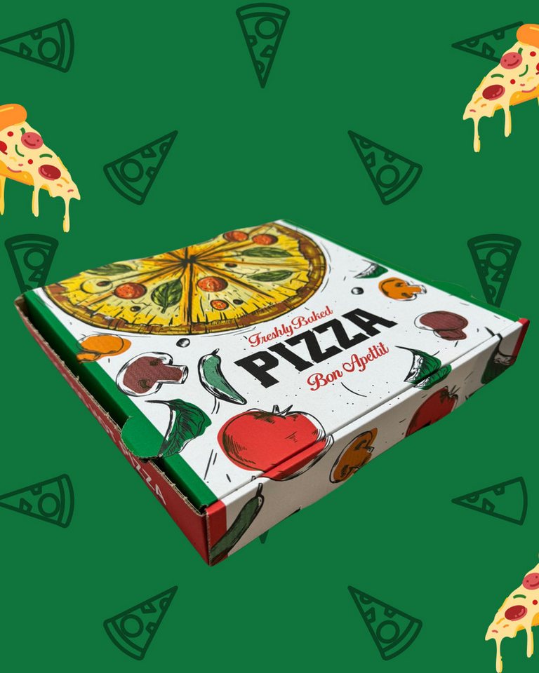 NoblesBox Karton Pizzakarton - Pizzaschachtel - Gastronomie Kraftpappe 50-200 Stk, Stabile, Kraft, Pizza Box, Pizzeria Bild 5