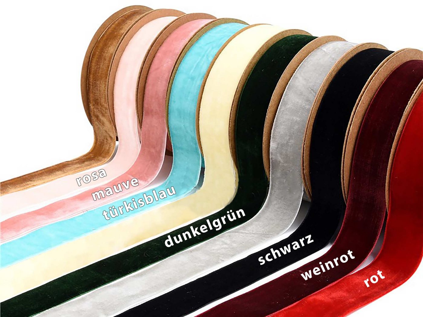 maDDma Samtband 10m Samtband 25mm breit Dekoband Zierband Stoffband Geschenkband, weinrot