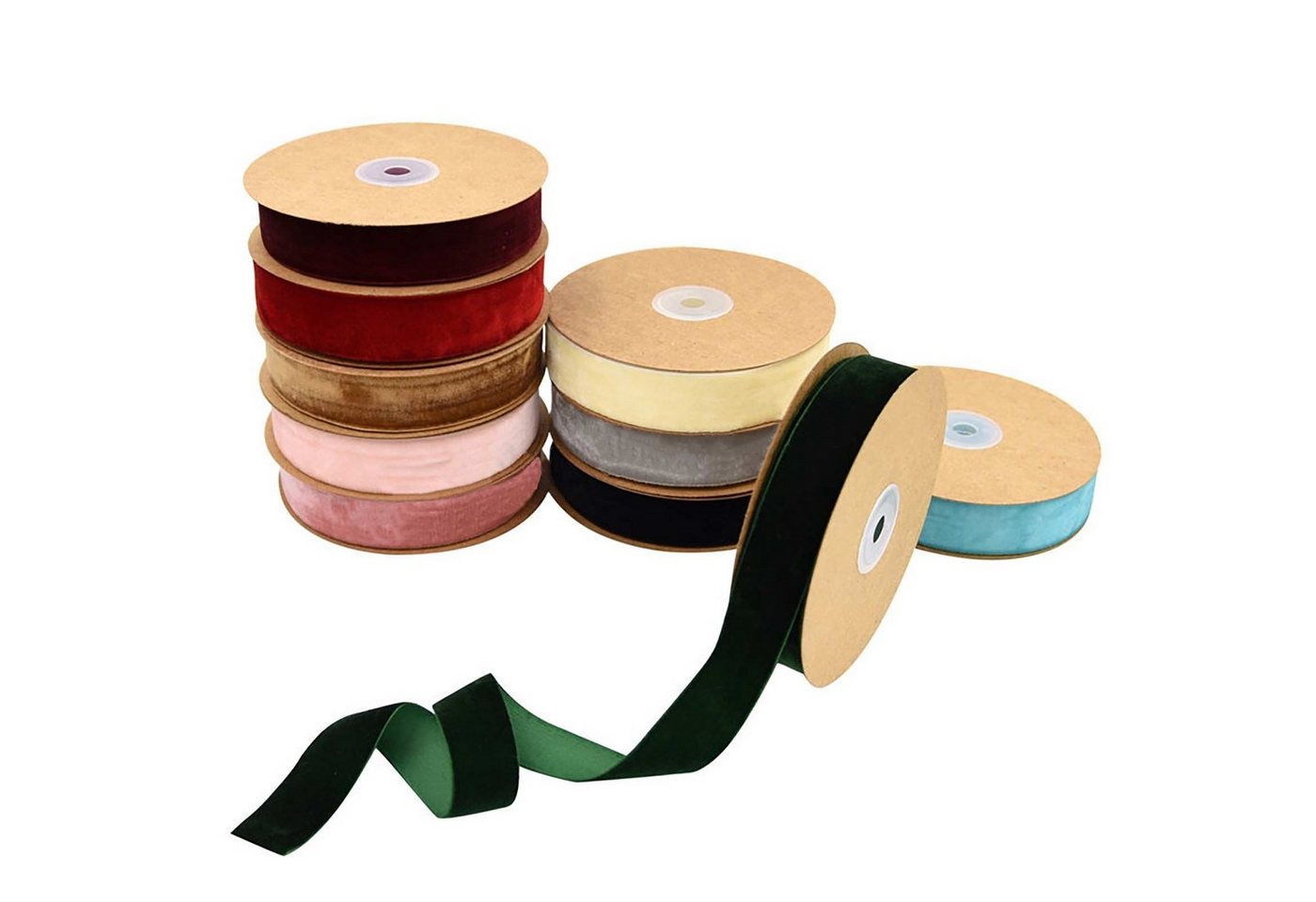 maDDma Samtband 10m Samtband 25mm breit Dekoband Zierband Stoffband Geschenkband, weinrot Bild 4
