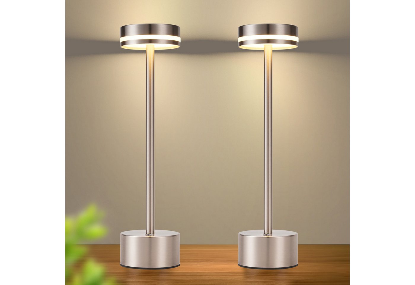 ZMH Tischleuchte Touch Aufladbar Akku Lampe Nachttischlampen CCT/USB, Touch-Steuerung, LED fest integriert, Warmweiß-Neutralweiß-Kaltweiß, Mehrere Helligkeitsstufen,USB-C-Aufladung, bis zu 6 Stunden Betrieb Bild 4