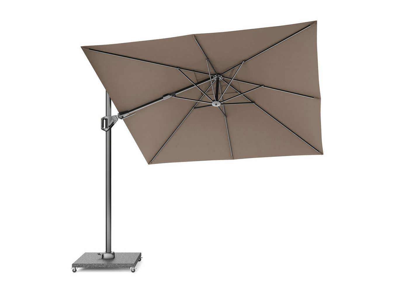 Platinum Sonnenschirm quadratisch 2.7x2.7m Voyager T² Premium 360° kippbar, LxB: 270x270 cm
