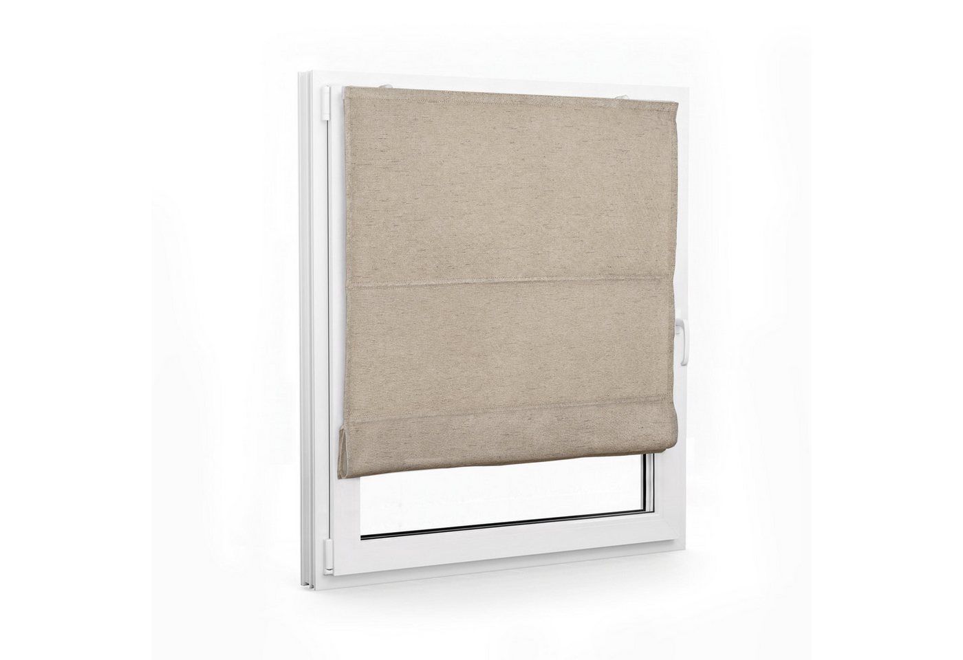 Victoria M. Raffrollo Klemmfix Ivora Premium Raffrollo 40x130cm Creme Verdunkelnd, mit Klemmträger, ohne Bohren, freihängend, Ohne Bohren