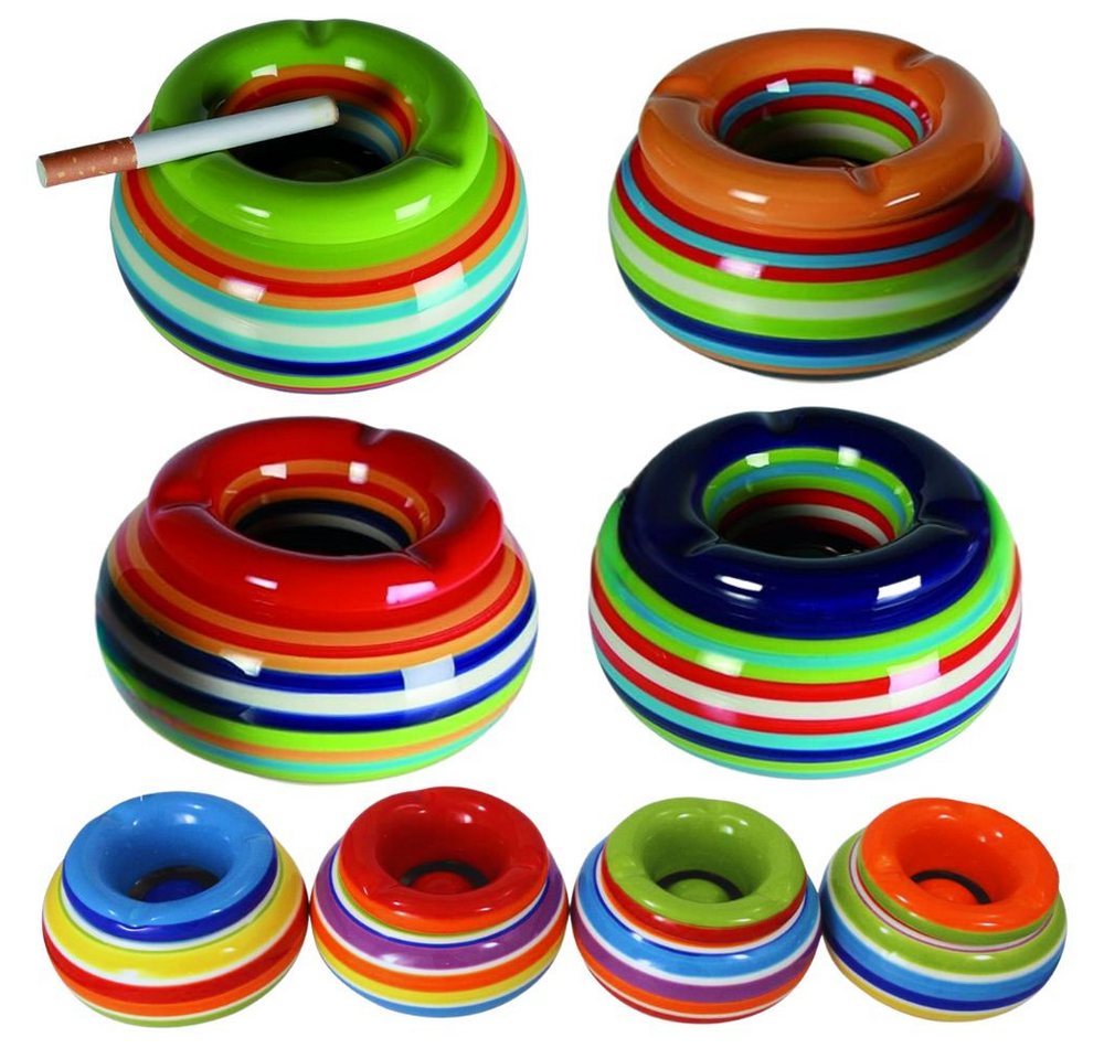 Riyashop Haushaltshobel Windaschenbecher Tischaschenbecher Streifen Porzellan (Klein Mint)