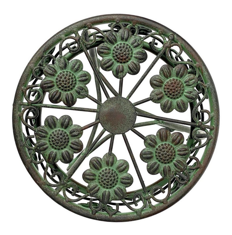 DanDiBo Blumenhocker Metall Grün 50 - 75 cm Blumenständer Blumensäule Antik