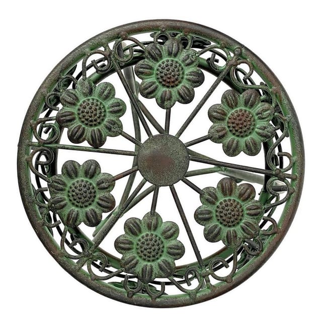 DanDiBo Blumenhocker Metall Grün 50 - 75 cm Blumenständer Blumensäule Antik