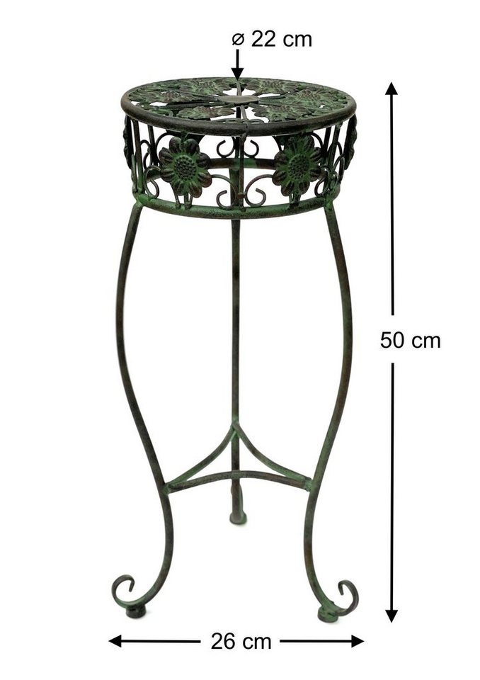 DanDiBo Blumenhocker Metall Grün 50 - 75 cm Blumenständer Blumensäule Antik Bild 5