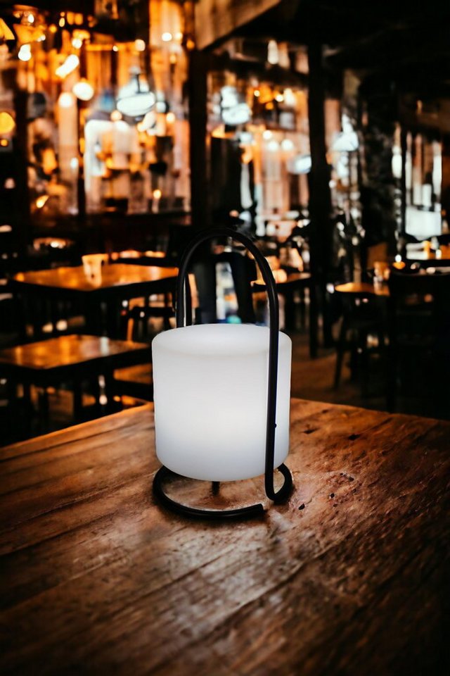 Arnusa LED Tischleuchte Kabellose Akku RGB Lampe PL408 Dekoleuchte 17x30 cm, USB-Ladefunktion, LED fest integriert, Farbwechsel, Weiß, Rot, Blau, Fernbedienung Indoor und Outdoor Nachttischlampe