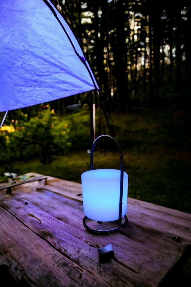 Arnusa LED Tischleuchte Kabellose Akku RGB Lampe PL408 Dekoleuchte 17x30 cm, USB-Ladefunktion, LED fest integriert, Farbwechsel, Weiß, Rot, Blau, Fernbedienung Indoor und Outdoor Nachttischlampe Bild 3