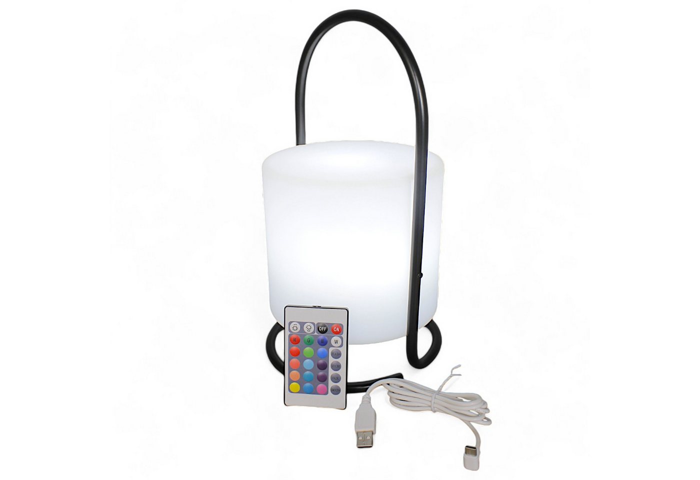 Arnusa LED Tischleuchte Kabellose Akku RGB Lampe PL408 Dekoleuchte 17x30 cm, USB-Ladefunktion, LED fest integriert, Farbwechsel, Weiß, Rot, Blau, Fernbedienung Indoor und Outdoor Nachttischlampe Bild 4