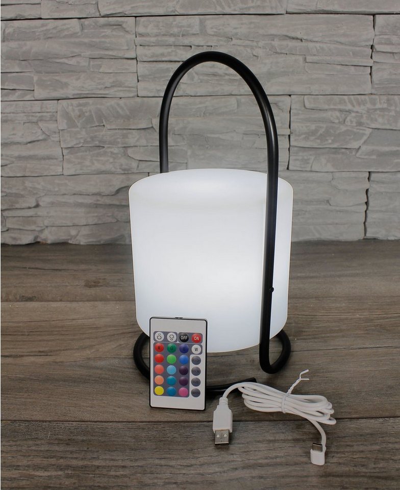 Arnusa LED Tischleuchte Kabellose Akku RGB Lampe PL408 Dekoleuchte 17x30 cm, USB-Ladefunktion, LED fest integriert, Farbwechsel, Weiß, Rot, Blau, Fernbedienung Indoor und Outdoor Nachttischlampe Bild 5