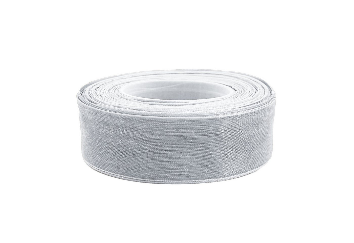 maDDma Organzaband 27m Chiffonband 25mm Polyester Schleifenband Dekoration Geschenkband, hellgrau Bild 2
