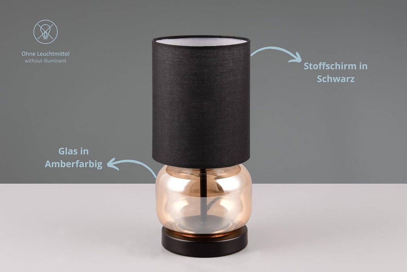 lightling Tischleuchte Elia, ohne Leuchtmittel, mit Schnurschalter, IP20 Indoor, amberfarbig Bild 3