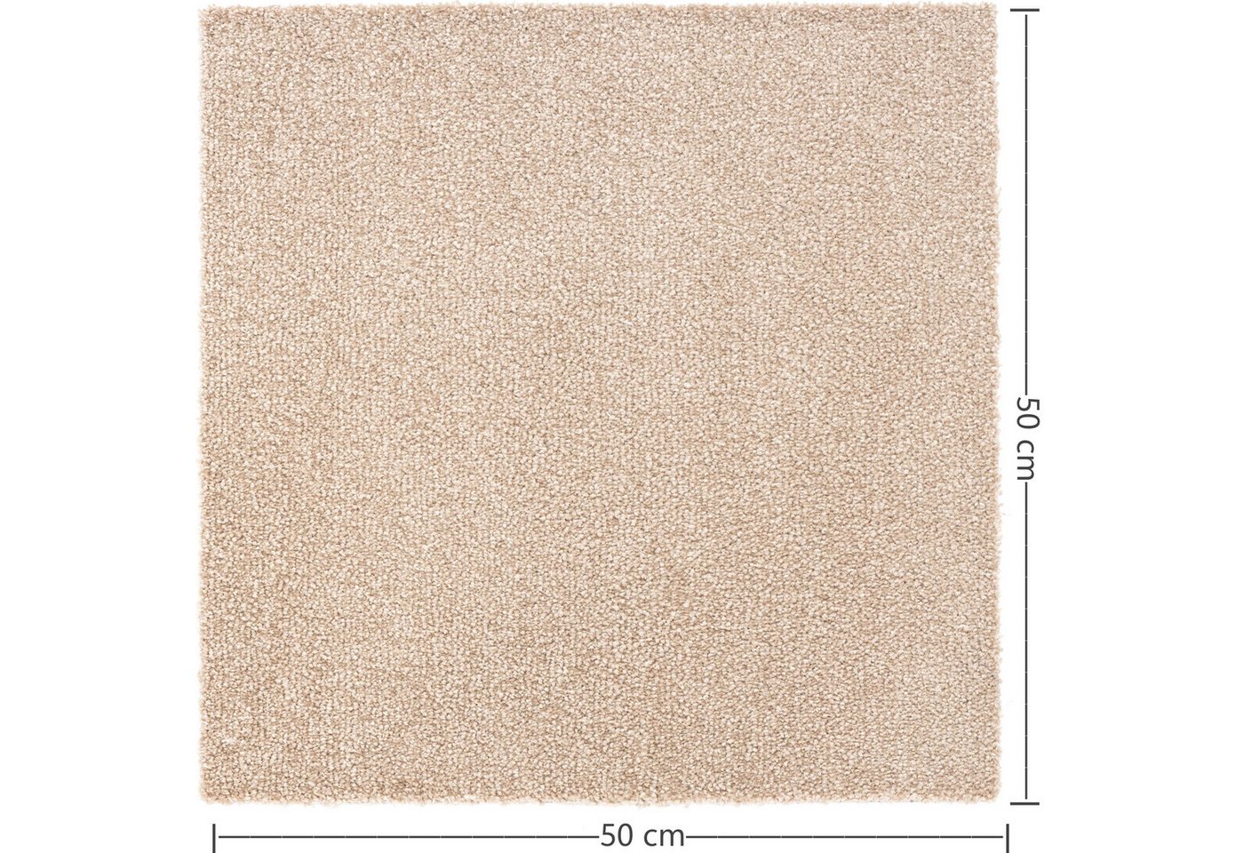 ZENYA Teppich C270RBT00500172, Zenya Lush Teppichfliesen 50x50 cm - Selbstliegend, Beige Bild 4